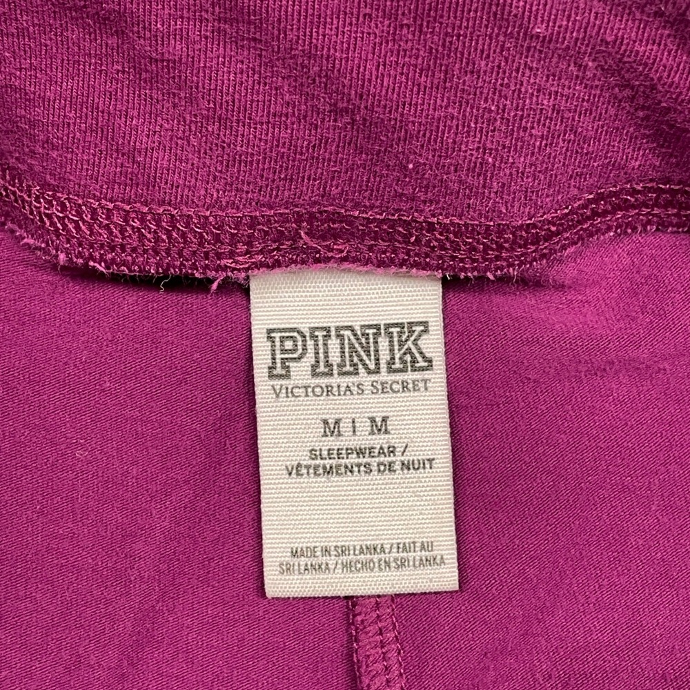 Victoria's Secret PINK Yoga Leggings Womens Medium Purple Love Pink Graphic - Picture 5 of 9